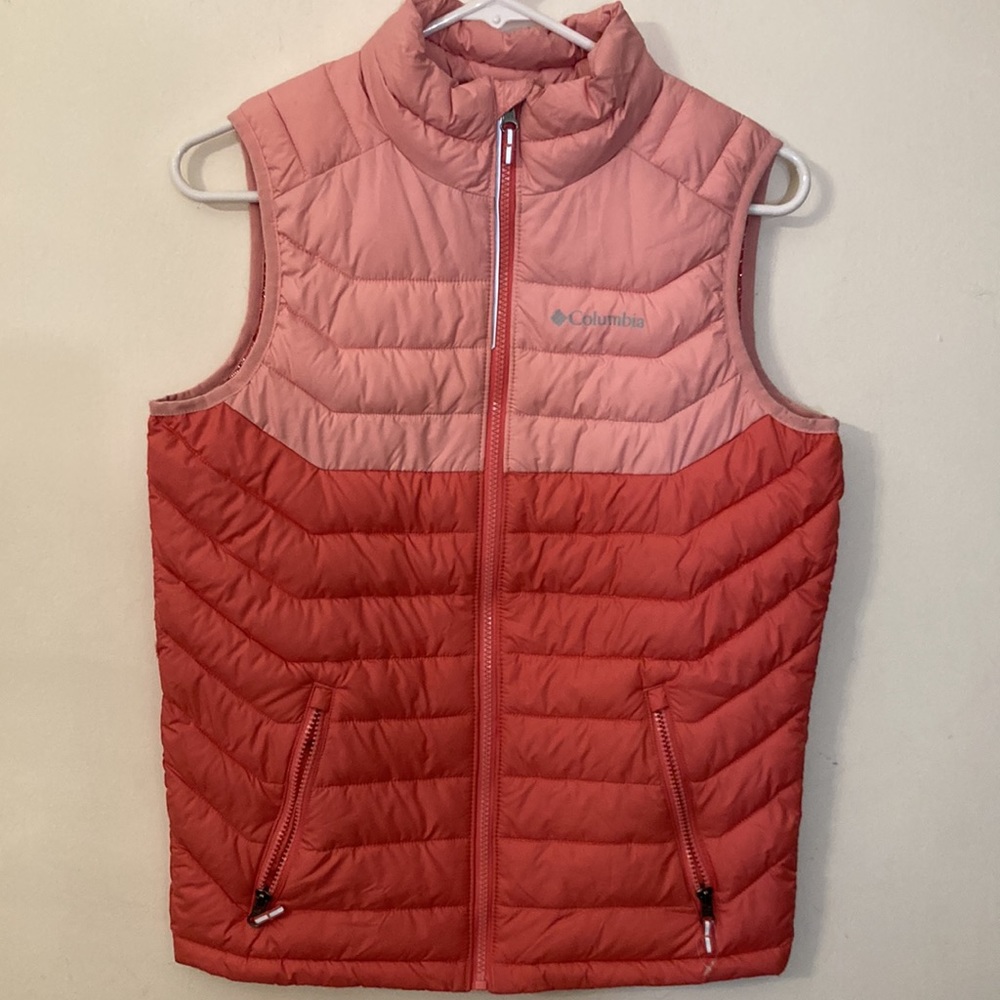 Columbia girls white out vest size large 14/16